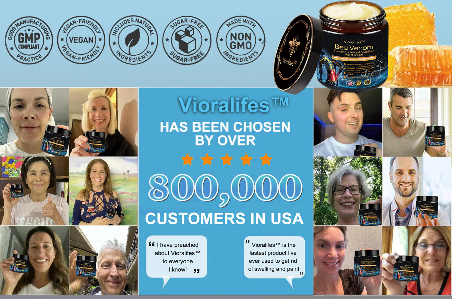 Official Store: Vioralifes™ Bee Venom and Turmeric Joint and Bone Pain Relief Cream 👨⚕️ Approved by the American Academy of Orthopaedic Surgeons (AAOS)