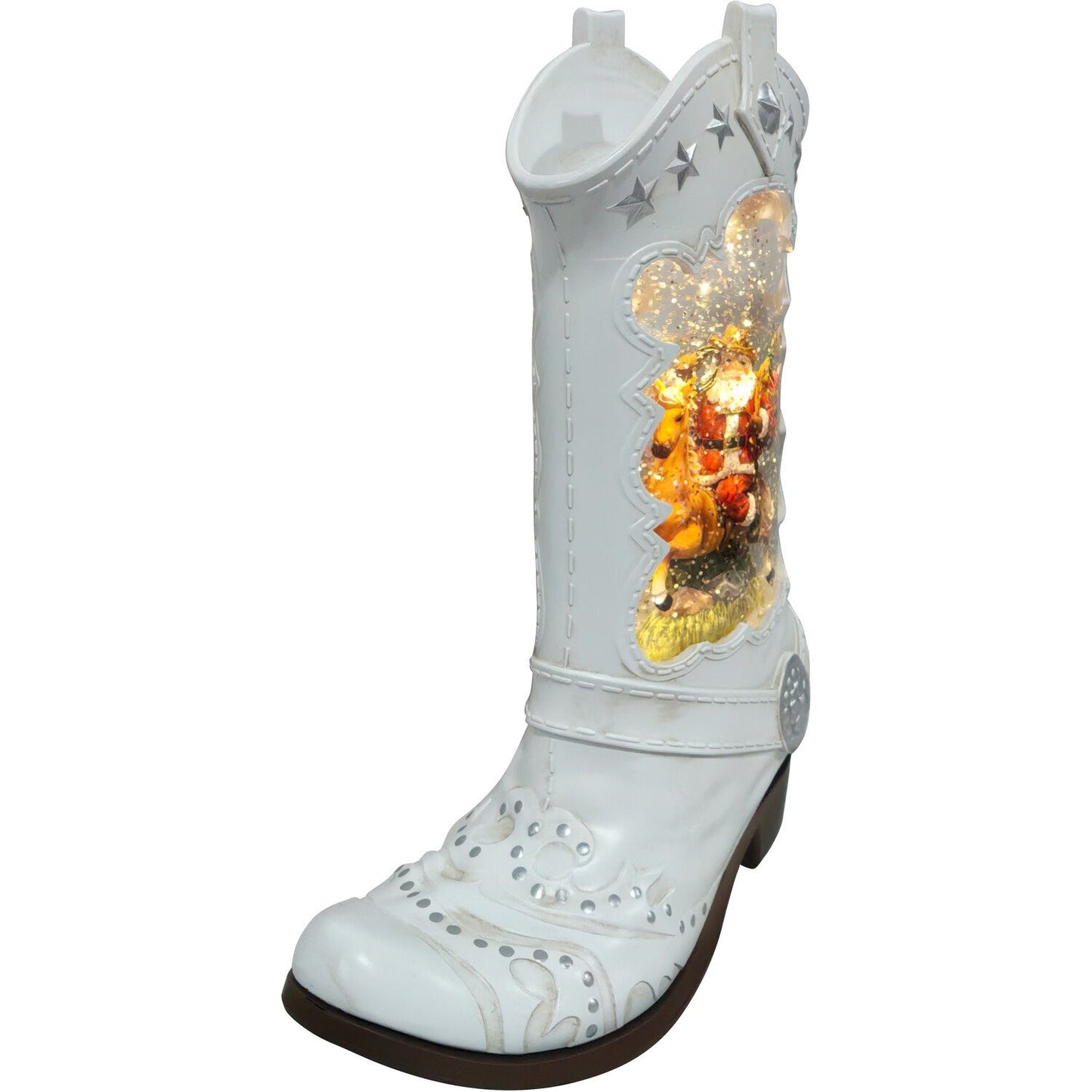 🎄✨ Cowboy Boot Glitter Spinner – Festive Holiday Decor ✨🤠