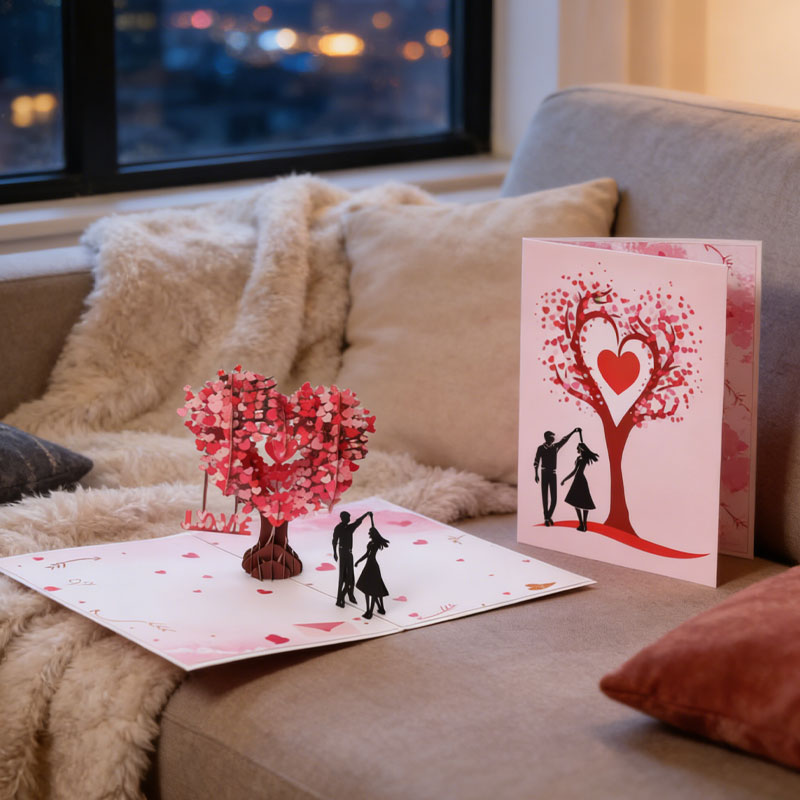 🔥 Buy 2 free 1-Romantic "Dancing Under the Heart Tree" 3D Greeting Card