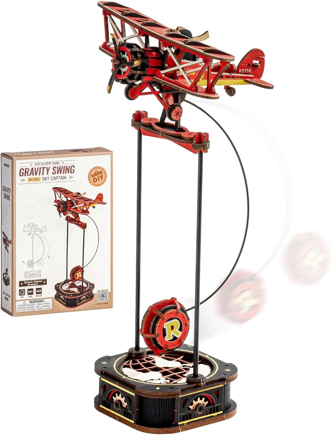 DIY Wooden Puzzle Gravity Swing Pendulum Toy Set