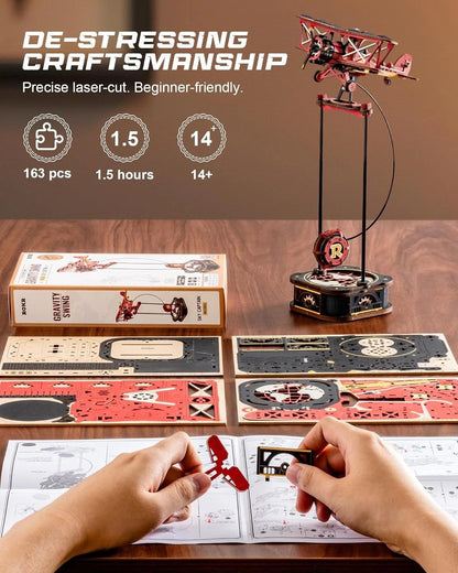 DIY Wooden Puzzle Gravity Swing Pendulum Toy Set