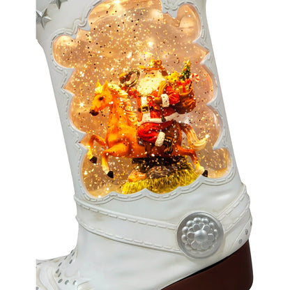 🎄✨ Cowboy Boot Glitter Spinner – Festive Holiday Decor ✨🤠