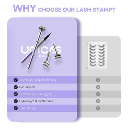 Unicas Lower Eyelash Stamp 2-in-1 Eye Makeup Tool with Waterproof Ink